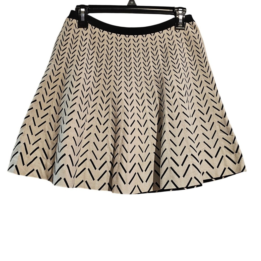 OHNE TITEL Black Chevron Knit Fit Flare Skirt Women's Size M